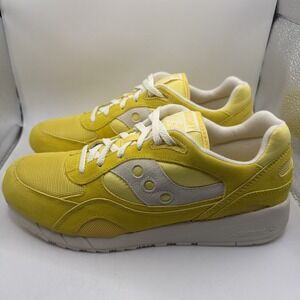 Saucony‎ Shadow 6000 Men's Low Top Lace-Up Sneaker Yellow/White Suede Size 13